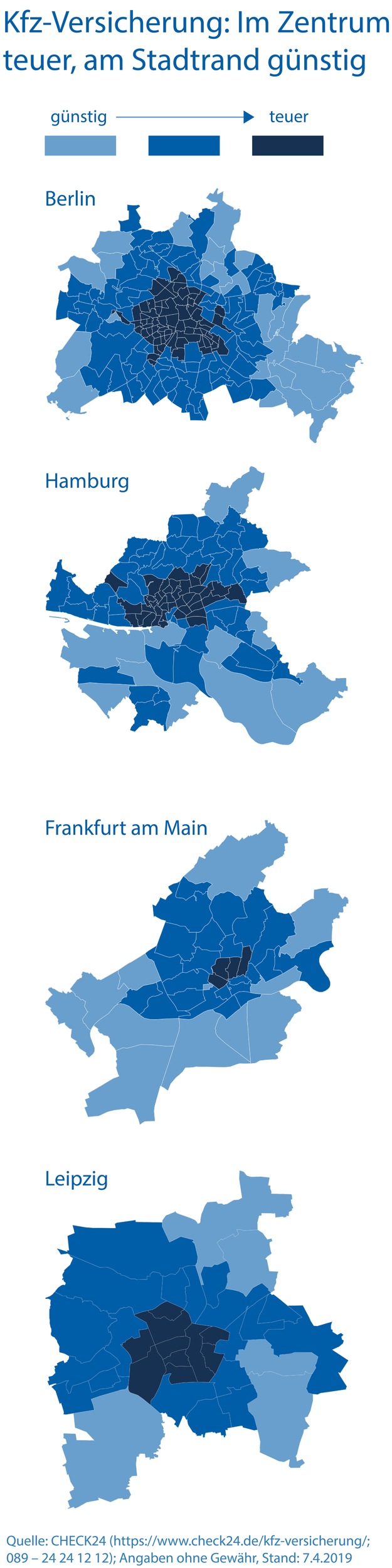 Preis für Kfz-Versicherung variiert in derselben Stadt um bis zu 20 Prozent